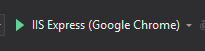Debug with IIS Express button