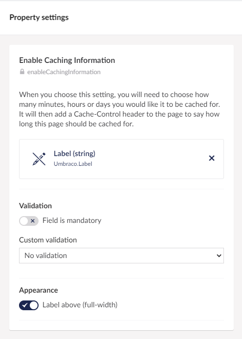 Enable Caching Information